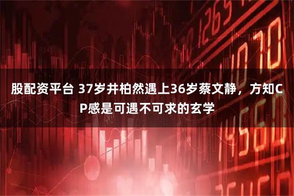 股配资平台 37岁井柏然遇上36岁蔡文静，方知CP感是可遇不可求的玄学